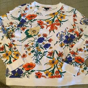 Talbots White and Yellow Floral Top